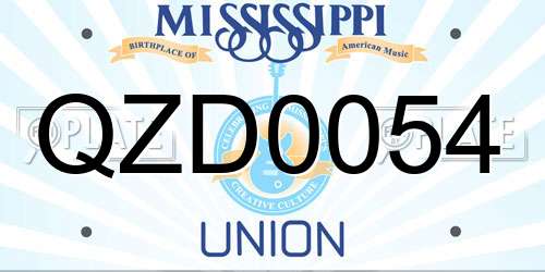 QZD0054 Mississippi License Plate