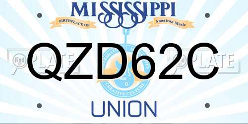 QZD62C Mississippi License Plate