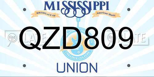 QZD809 Mississippi License Plate