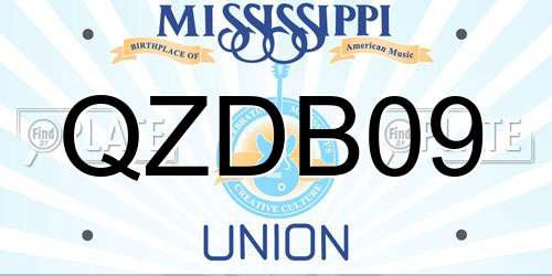QZDB09 Mississippi License Plate