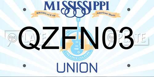 QZFN03 Mississippi License Plate