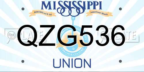 QZG536 Mississippi License Plate