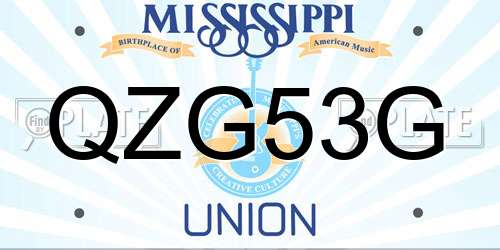QZG53G Mississippi License Plate