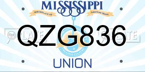 QZG836 Mississippi License Plate