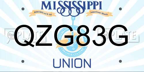 QZG83G Mississippi License Plate