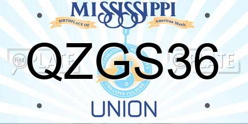 QZGS36 Mississippi License Plate