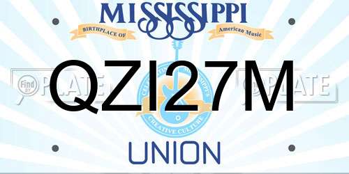 QZI27M Mississippi License Plate