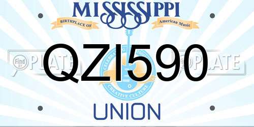 QZI590 Mississippi License Plate