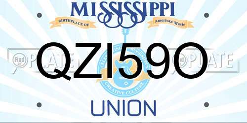 QZI59O Mississippi License Plate