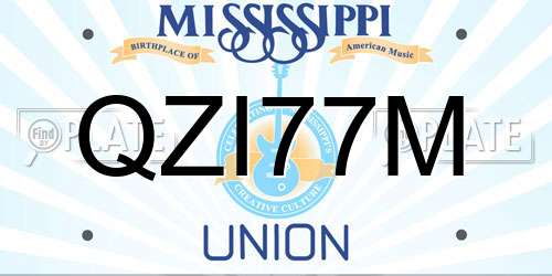 QZI77M Mississippi License Plate