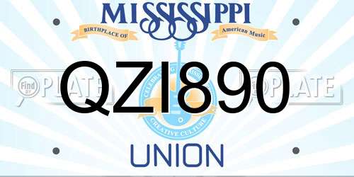 QZI890 Mississippi License Plate
