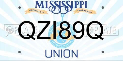 QZI89Q Mississippi License Plate