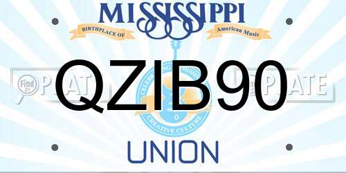 QZIB90 Mississippi License Plate