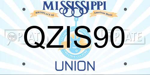 QZIS90 Mississippi License Plate