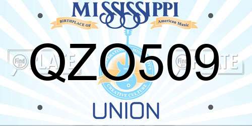 QZO509 Mississippi License Plate