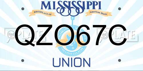 QZO67C Mississippi License Plate