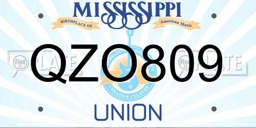 QZO809 Mississippi License Plate