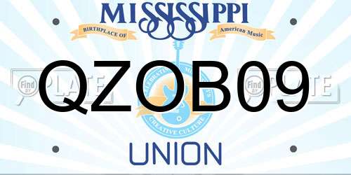 QZOB09 Mississippi License Plate