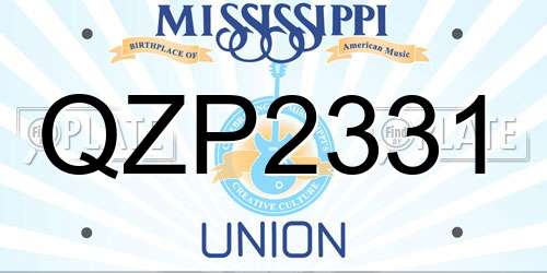 QZP2331 Mississippi License Plate