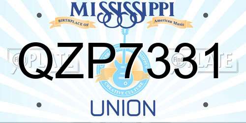 QZP7331 Mississippi License Plate
