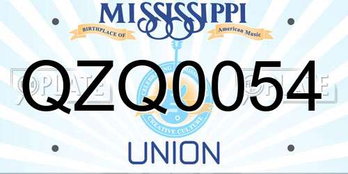 QZQ0054 Mississippi License Plate
