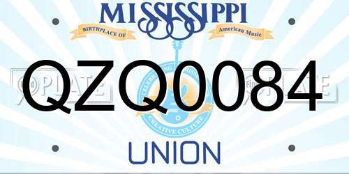QZQ0084 Mississippi License Plate
