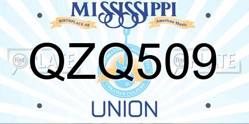 QZQ509 Mississippi License Plate