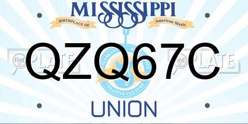 QZQ67C Mississippi License Plate