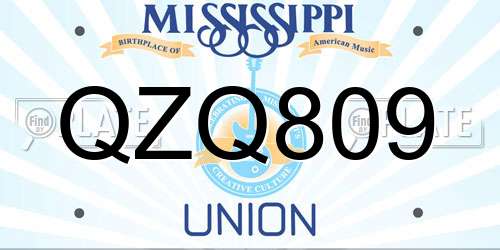QZQ809 Mississippi License Plate