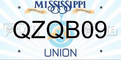 QZQB09 Mississippi License Plate
