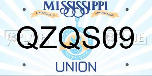 QZQS09 Mississippi License Plate