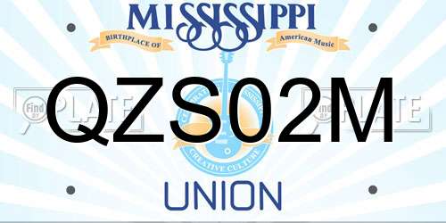 QZS02M Mississippi License Plate