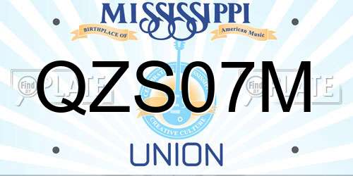 QZS07M Mississippi License Plate