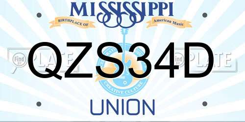 QZS34D Mississippi License Plate