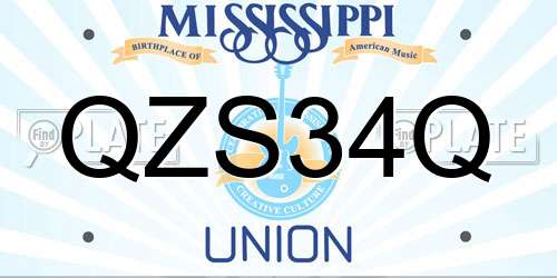 QZS34Q Mississippi License Plate