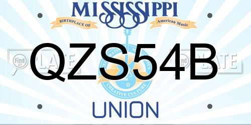 QZS54B Mississippi License Plate