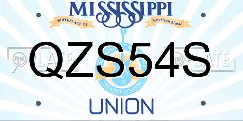 QZS54S Mississippi License Plate