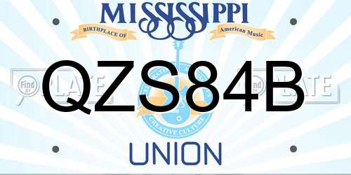 QZS84B Mississippi License Plate