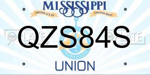 QZS84S Mississippi License Plate