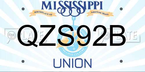 QZS92B Mississippi License Plate
