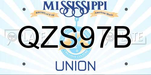 QZS97B Mississippi License Plate