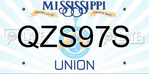 QZS97S Mississippi License Plate