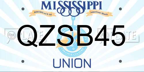 QZSB45 Mississippi License Plate