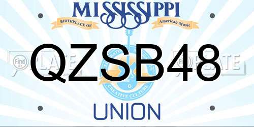 QZSB48 Mississippi License Plate