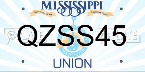 QZSS45 Mississippi License Plate