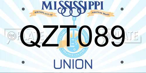 QZT089 Mississippi License Plate