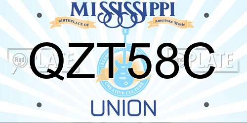 QZT58C Mississippi License Plate
