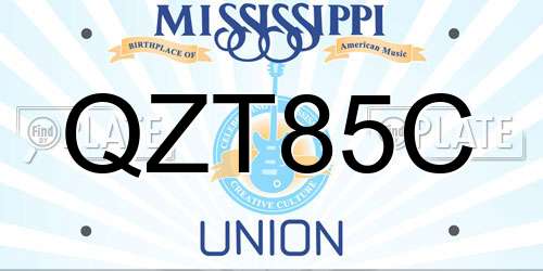 QZT85C Mississippi License Plate