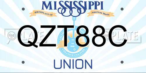 QZT88C Mississippi License Plate