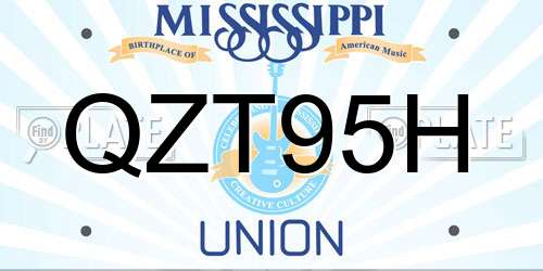 QZT95H Mississippi License Plate